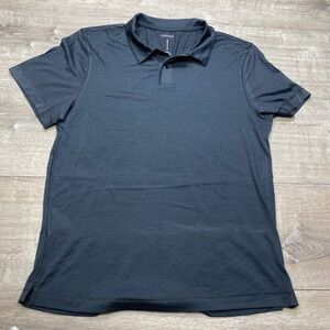 Proof Polo Shirt Mens Medium Black Merino Wool 72-Hour Performance Travel Short